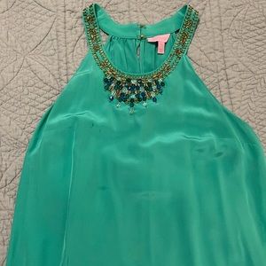 Lilly Pulitzer silk jeweled top